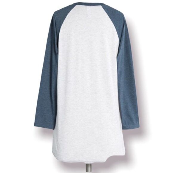 Modcloth Raglan Tee Dessert Cacti Print Grey Blue XS - Picture 2 of 11